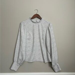 Ruffled Mock-Neck Blouse | Black + White | Romantic | Feminine | Maison D’Amelie